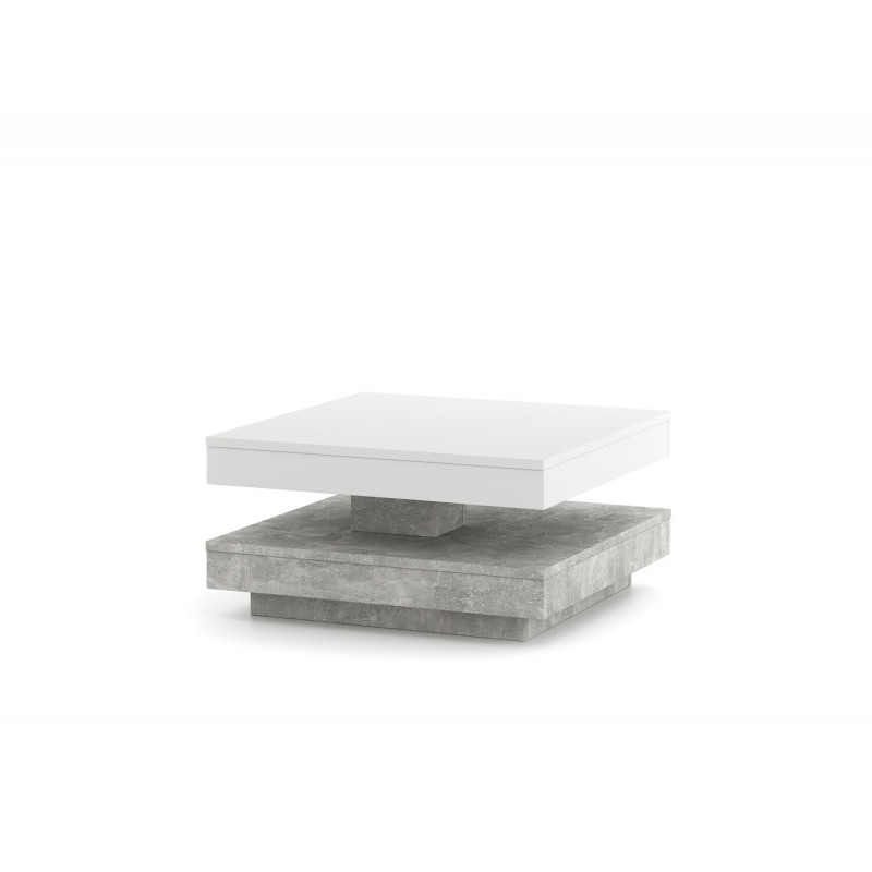 Obrotowy stolik kawowy Pico biały - beton 67 cm