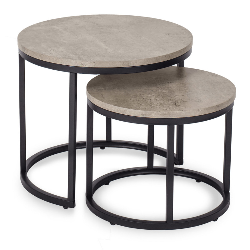 Zestaw dwóch stolików kawowych Mano VII szary beton