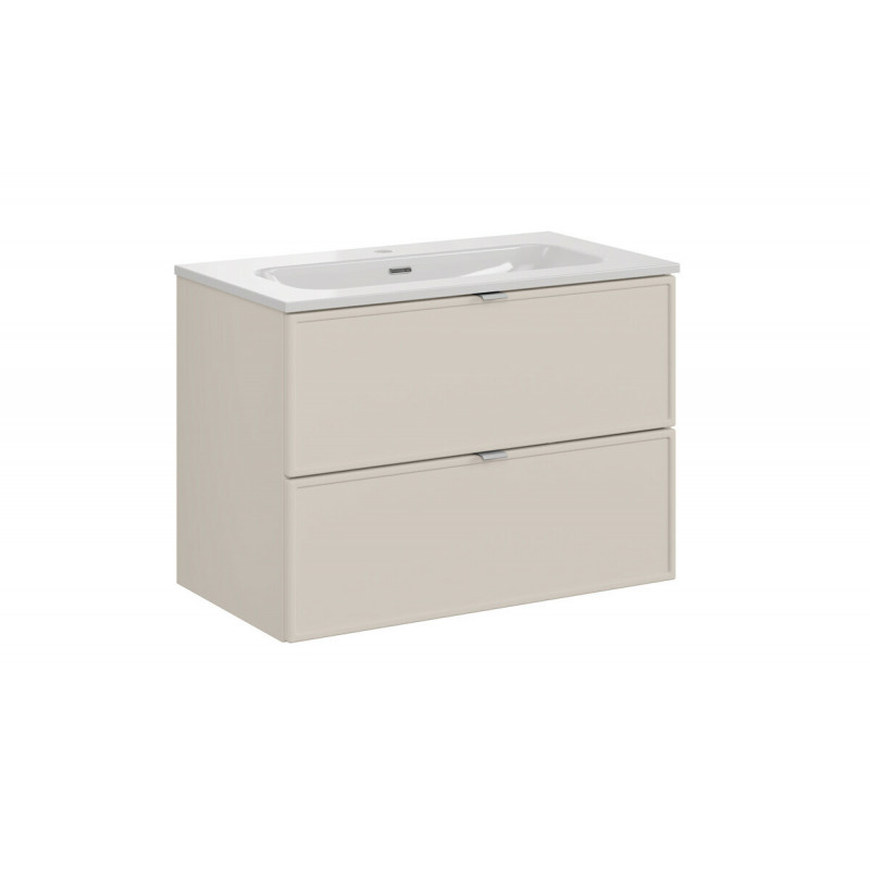 Zestaw mebli wiszących z umywalką meblową Vista XVII kaszmir - biały 80 cm