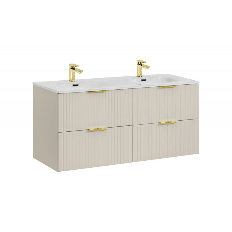 Zestaw mebli wiszących, łazienkowych Elegante V z umywalką meblową kaszmir 120 cm