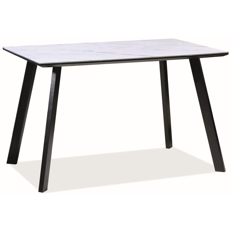 Stół Corby biały (efekt marmuru) - czarny mat 120 cm
