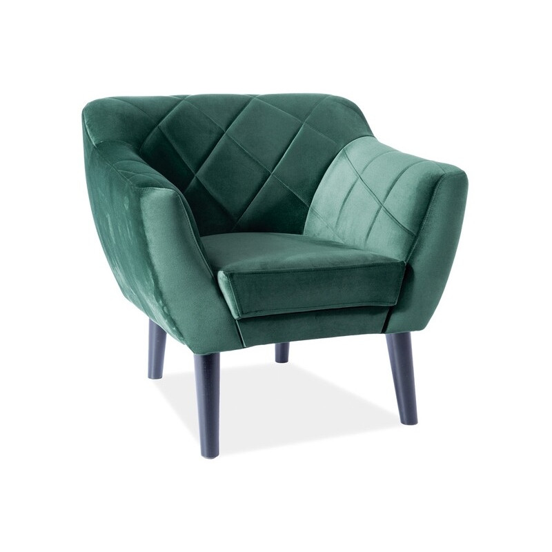 Fotel Karo velvet zielony bluvel 78 - wenge 78 cm