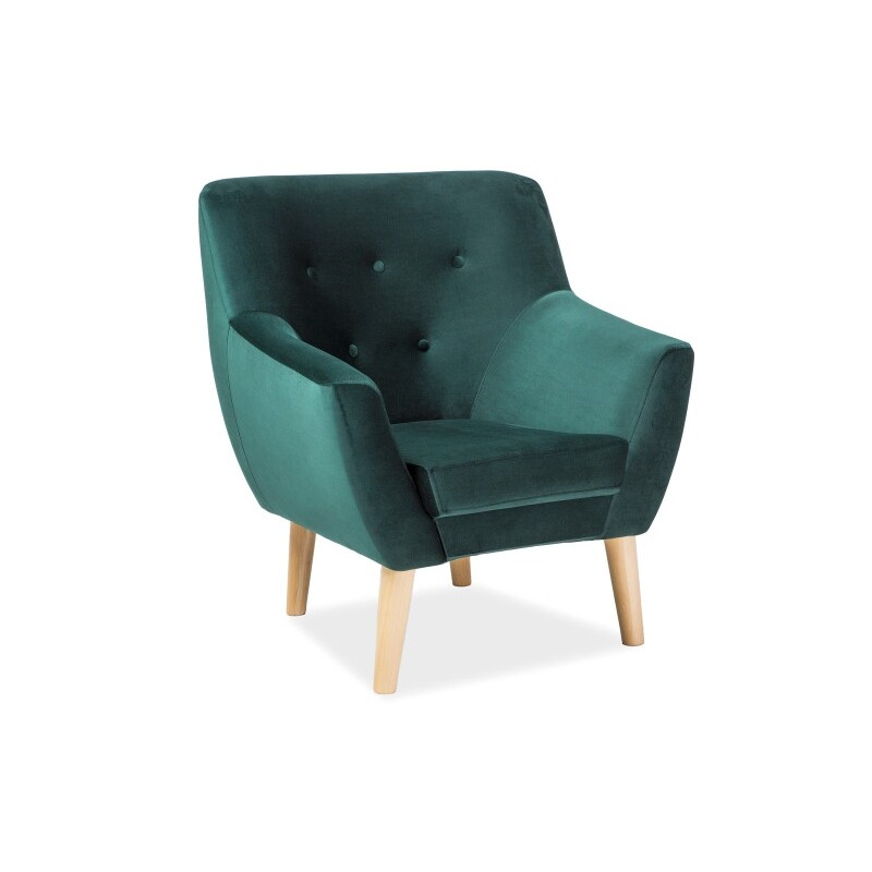 Fotel Nordic  velvet zielony bluvel 78 - buk