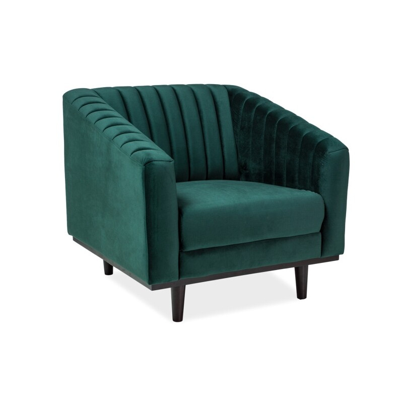 Fotel Asprey velvet zielony bluvel 78 - wenge