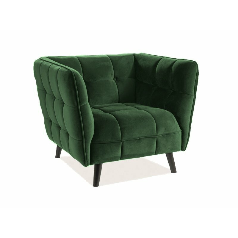 Fotel Castello velvet zielony bluvel 78 - wenge