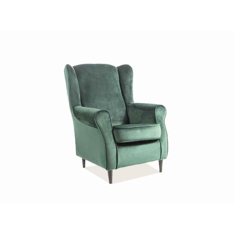 Fotel Baron velvet zielony bluvel 78 - wenge