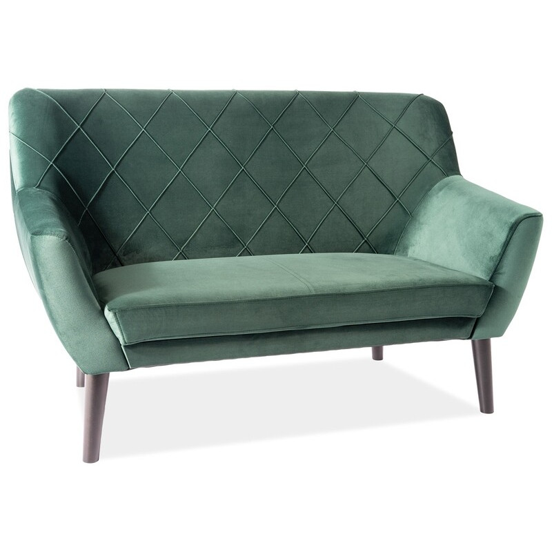 Sofa Carmen 2 velvet zielony bluvel 78 - wenge