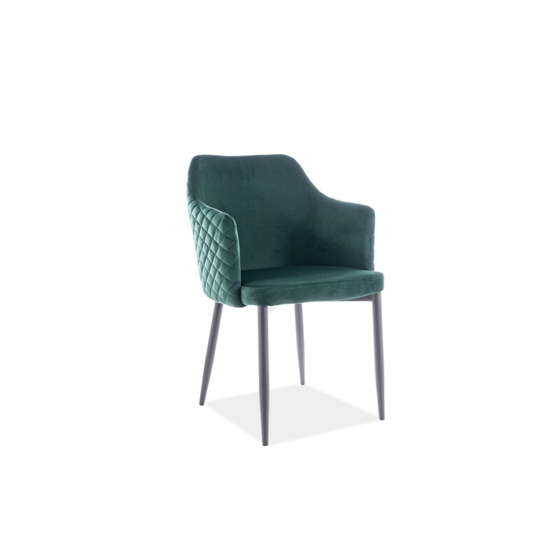 Krzesło Lou velvet czarny - zielony bluvel 78