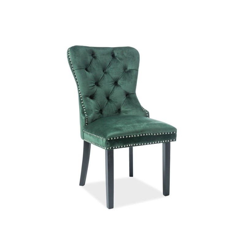 Krzesło Ankana velvet czarny - zielony bluvel 78