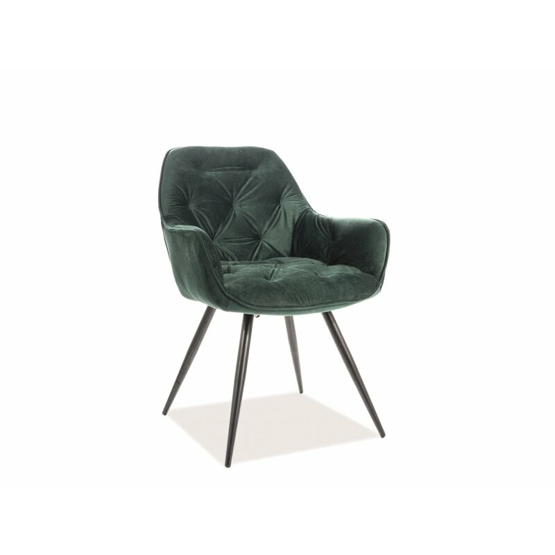 Krzesło Sansa velvet czarny - zielony bluvel 78