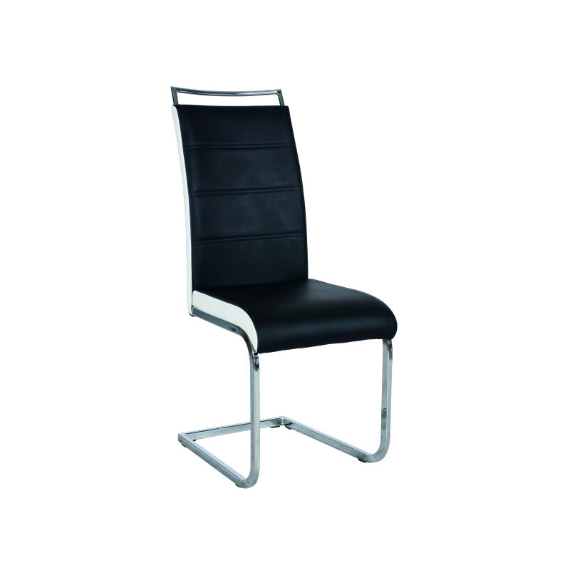 Krzesło BX441 chrom - czarny - biały ekoskóra