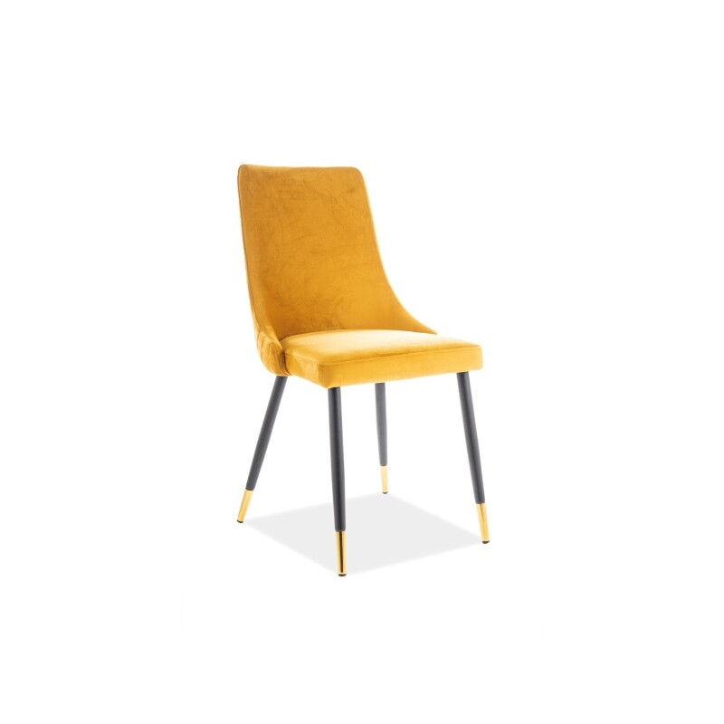 Krzesło Ursula velvet czarny - złoty - curry 68