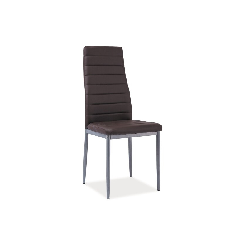 Krzesło BP261 BIS aluminium - brąz ekoskóra