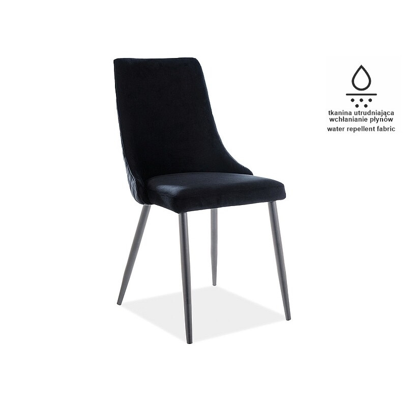 Krzesło Ursula B velvet matt czarny - czarny 99