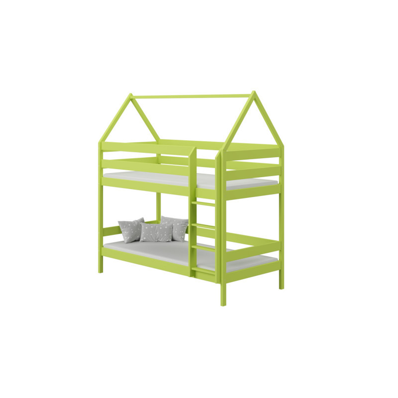 Łóżko piętrowe Domek zielony 180x80 cm