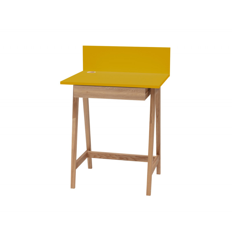Biurko z szufladą CLAUS żółty 65 cm