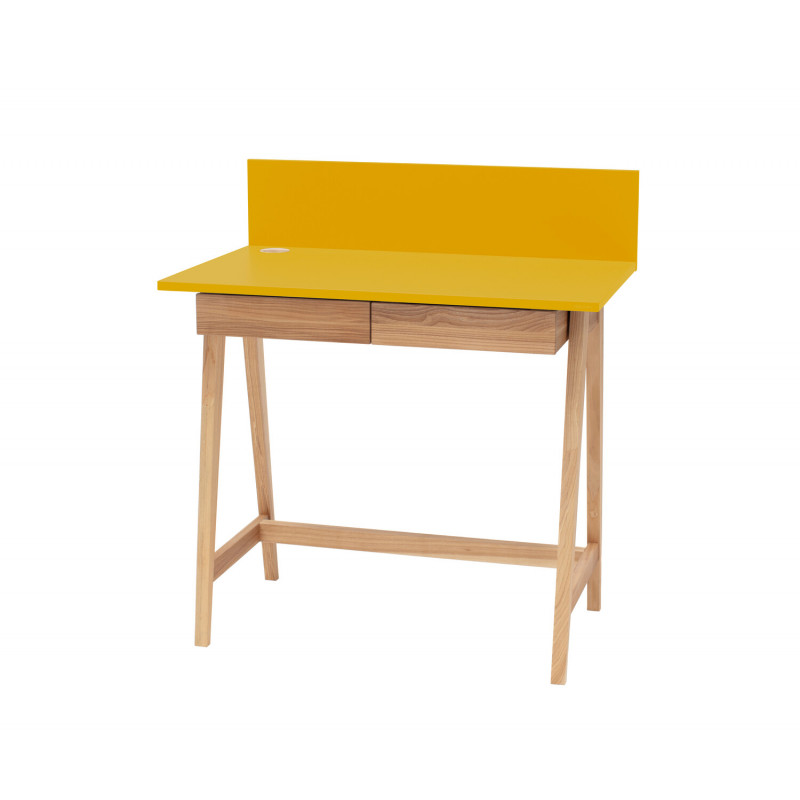 Biurko z szufladą CLAUS żółty 85 cm