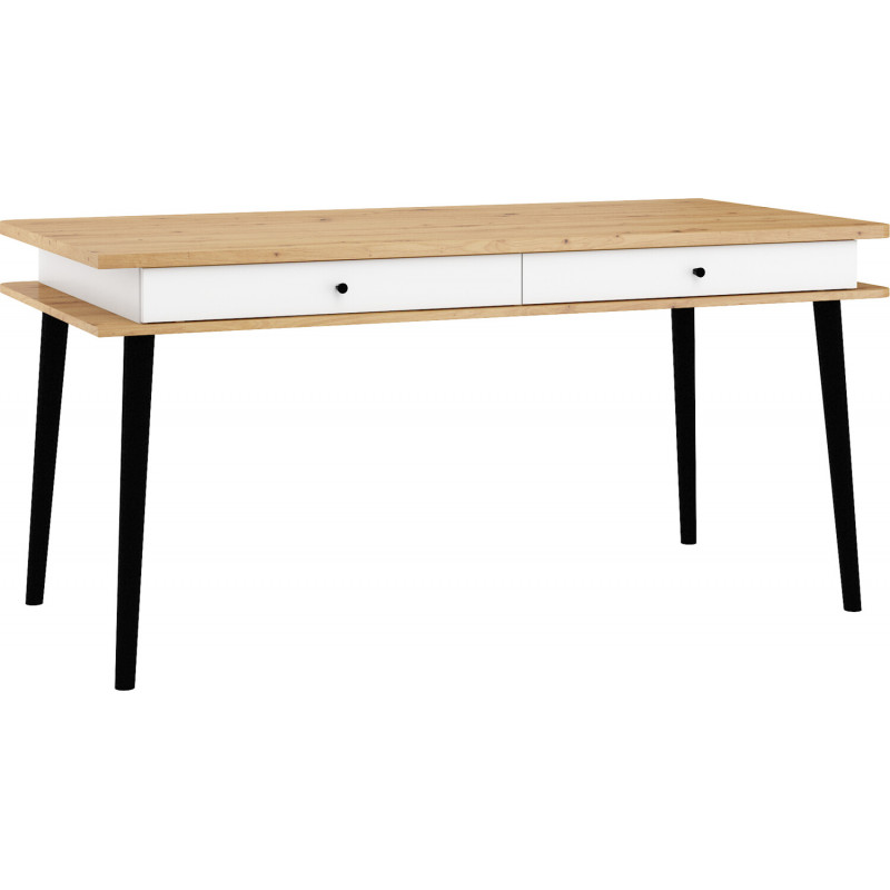Stół DOL-19 Dąb Artisan / Biały Połysk
