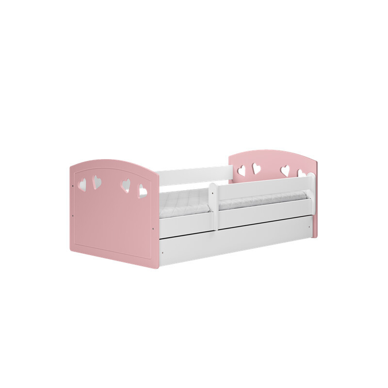 Łóżko dziecięce Louise różowy - biały 140 cm I materac