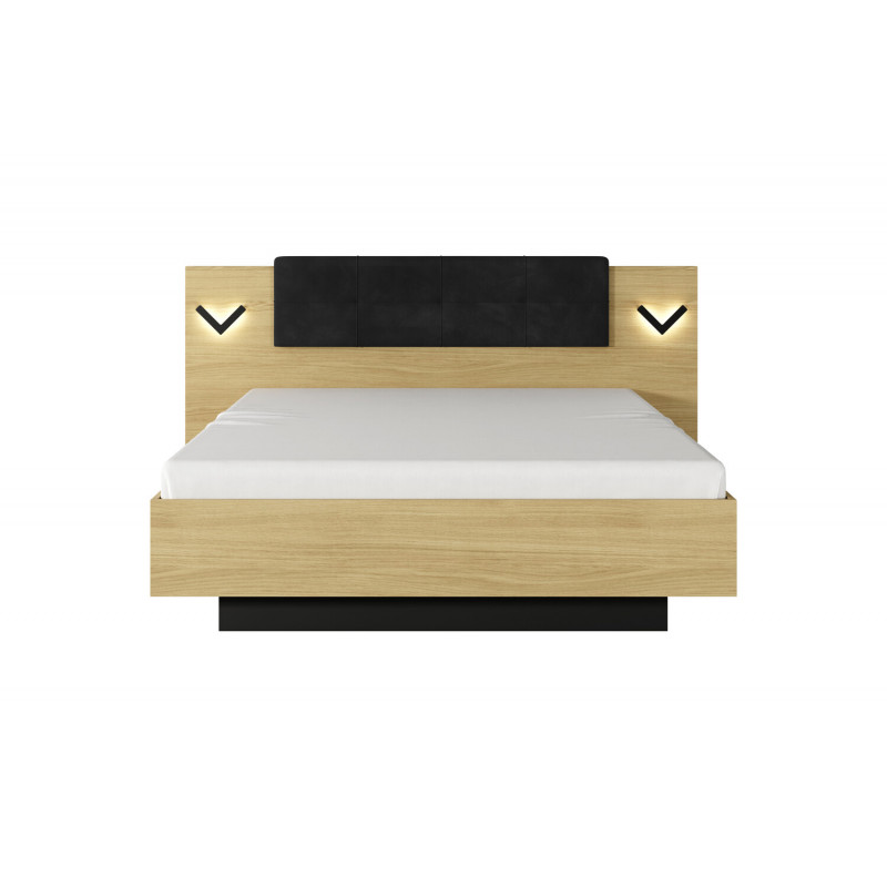 Łóżko z pojemnikiem i oświetleniem Taza chesnut - antracyt 212,4 cm